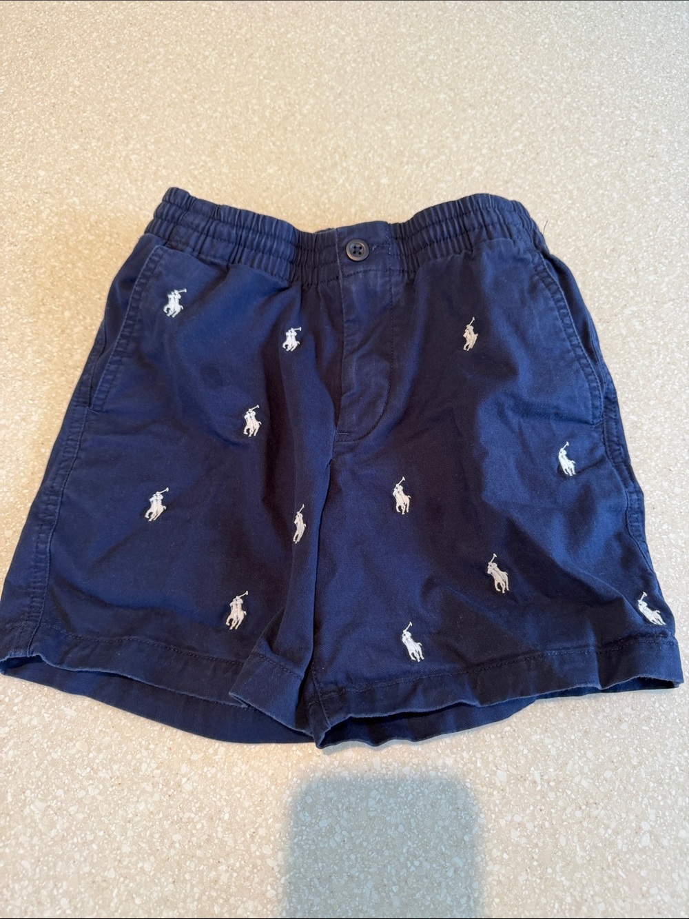 Ralph Lauren Navy Shorts with White Polo Embroidery